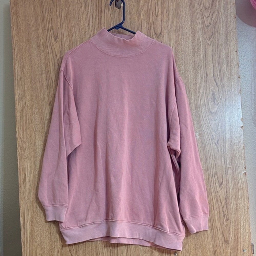 Aerie Soft Pink Textured sweatshirt - Picture 1 of 11